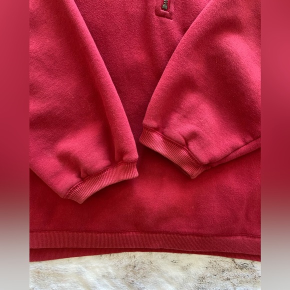 Eddie Bauer Mens Red 3/4 zipper pullover hoodie size XXL - Picture 3 of 11
